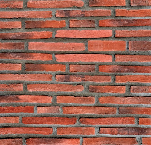 THIN LINE BRICK STAINED RED