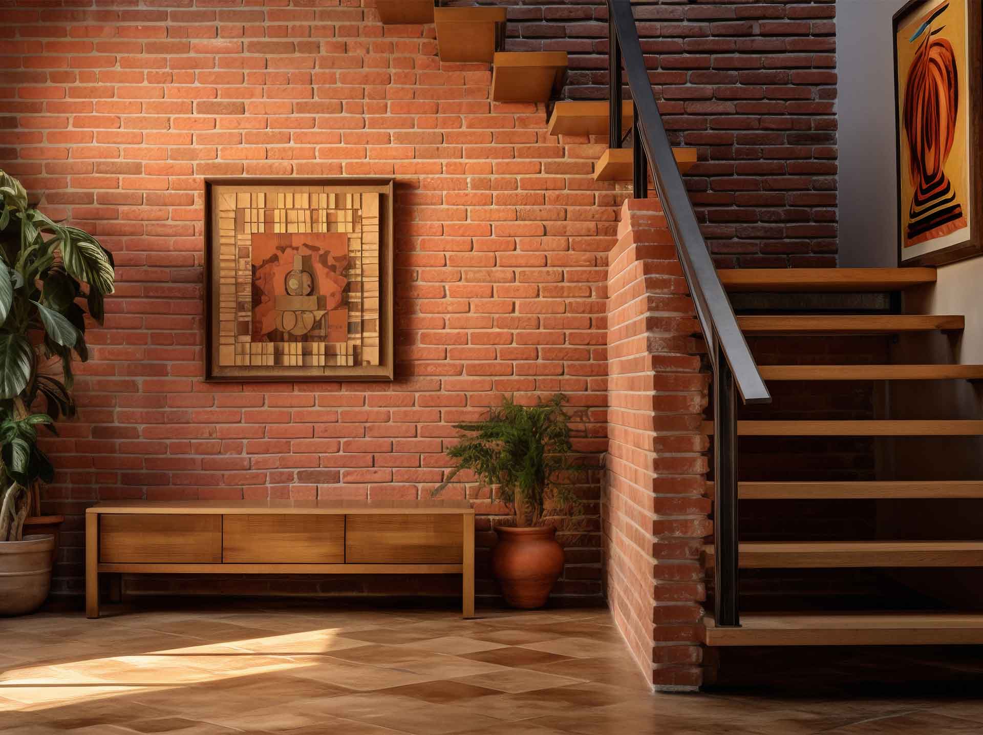  Depth Through Open Staircases, Identity Through Brick Surfaces 